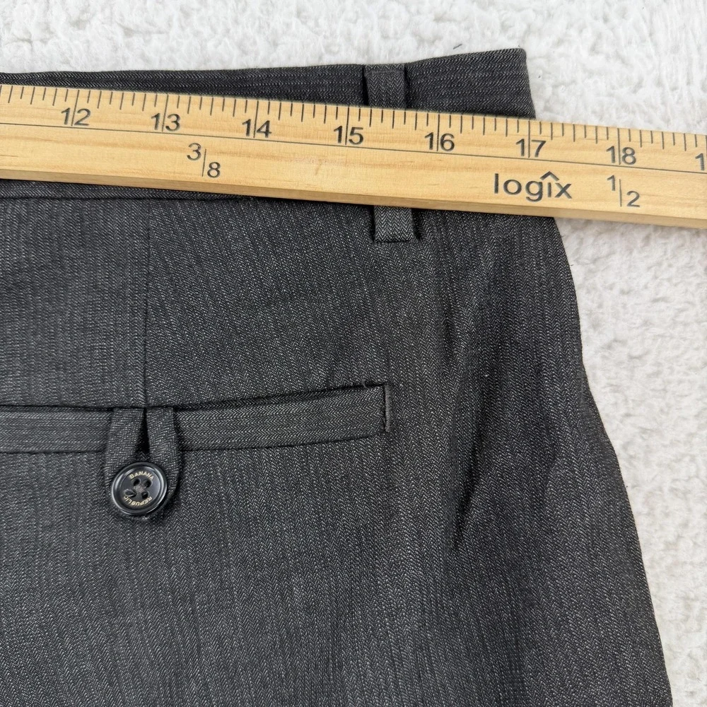 Banana Republic Dress Pants Mens 33x32 Gray Regular Fit Herringbone Stretch